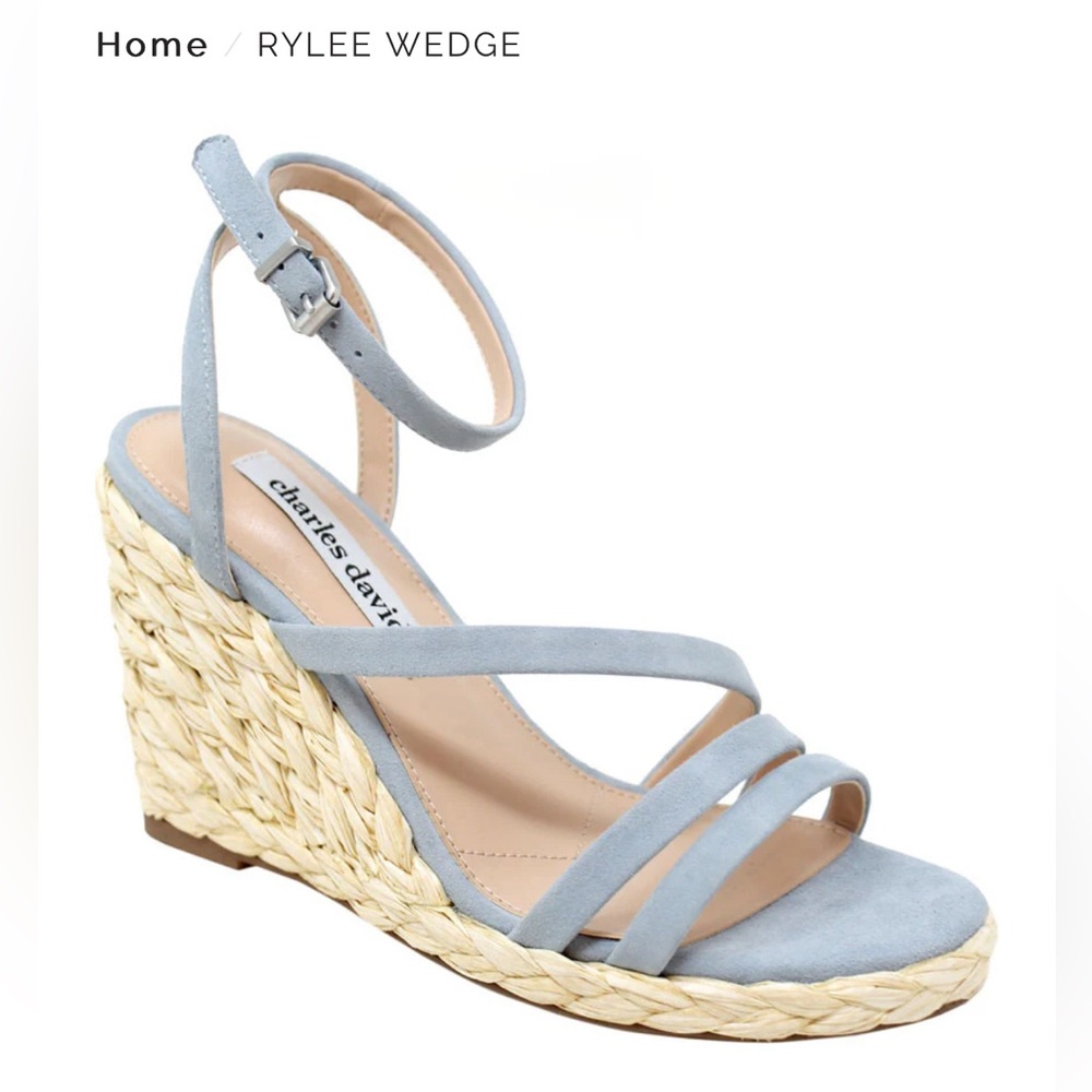 NEW Charles David Women’s Rylee wedge suede  sandal size 10 Ten